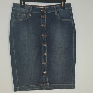 Cello Dark Blue Denim Pencil Skirt